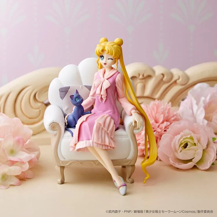Sailor Moon Cosmos Ichibansho Usagi & Luna (Antique Style) Figure - Image 2