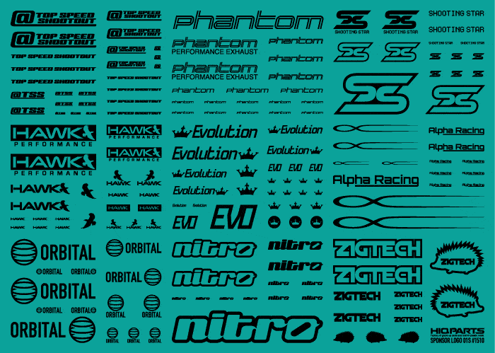 Sponsor Logo Decal 01S Black(1pc) - Image 4
