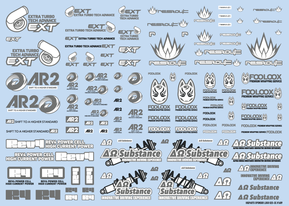 Sponsor Logo Decal 02S Gray / Dark Gray(1pc)