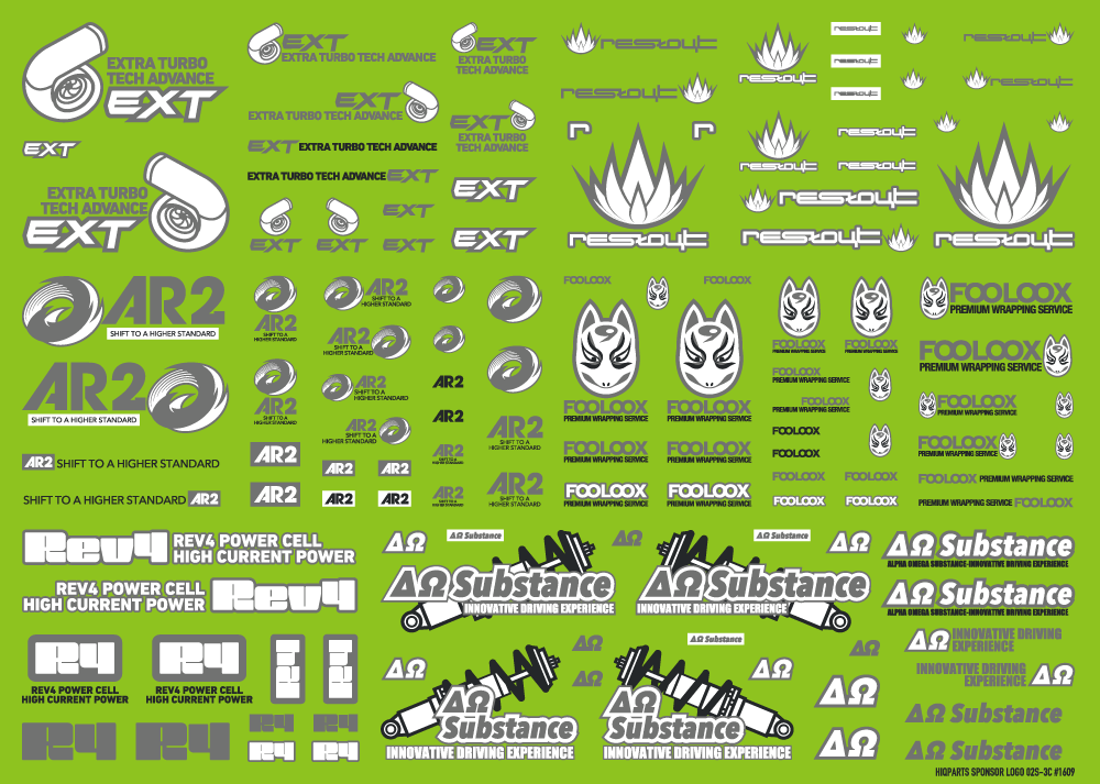 Sponsor Logo Decal 02S Gray / Dark Gray(1pc) - Image 3