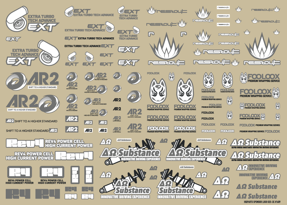 Sponsor Logo Decal 02S Gray / Dark Gray(1pc) - Image 4