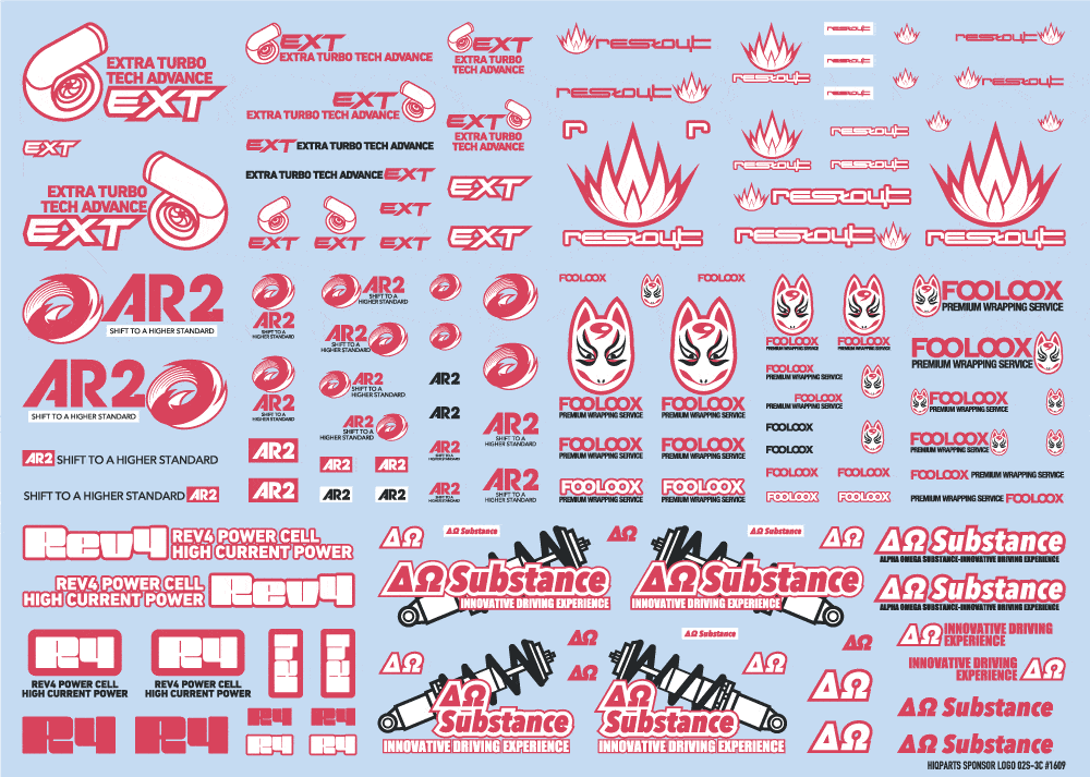 Sponsor Logo Decal 02S Pink / Dark Gray(1pc)