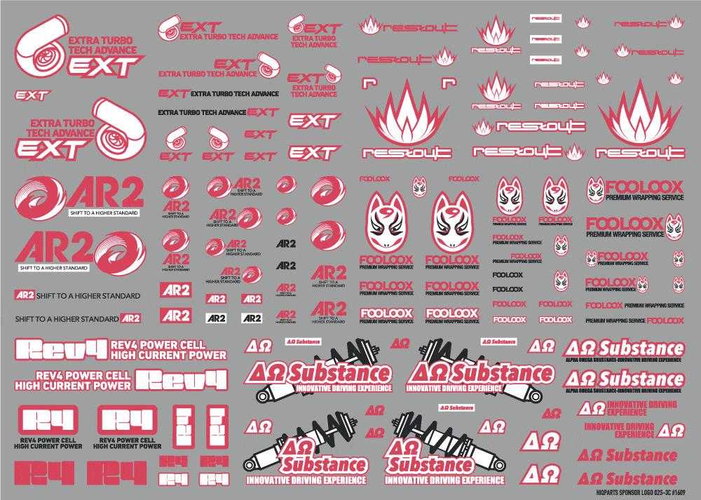 Sponsor Logo Decal 02S Pink / Dark Gray(1pc) - Image 2