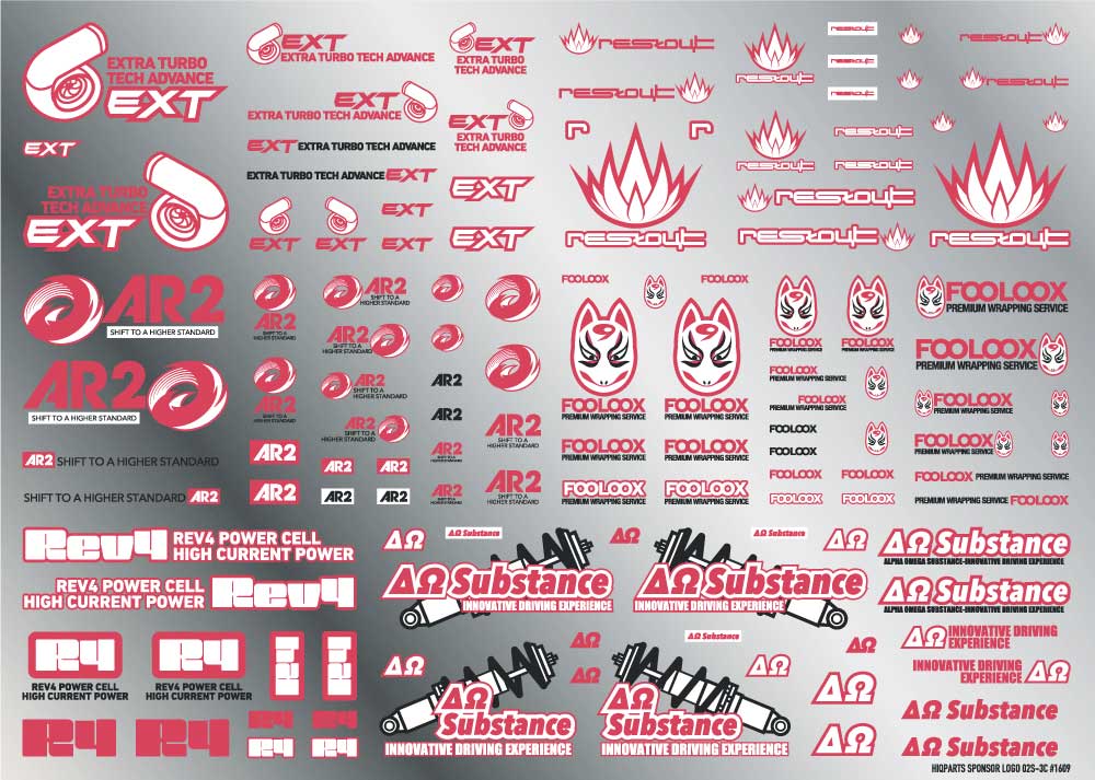 Sponsor Logo Decal 02S Pink / Dark Gray(1pc) - Image 3