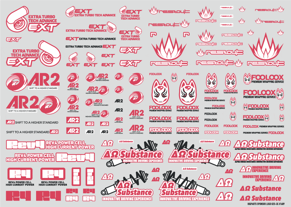 Sponsor Logo Decal 02S Pink / Dark Gray(1pc) - Image 4