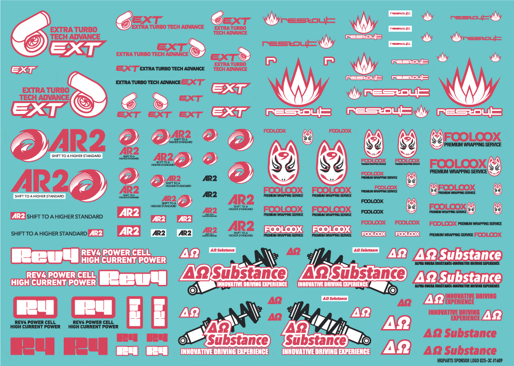 Sponsor Logo Decal 02S Pink / Dark Gray(1pc) - Image 5