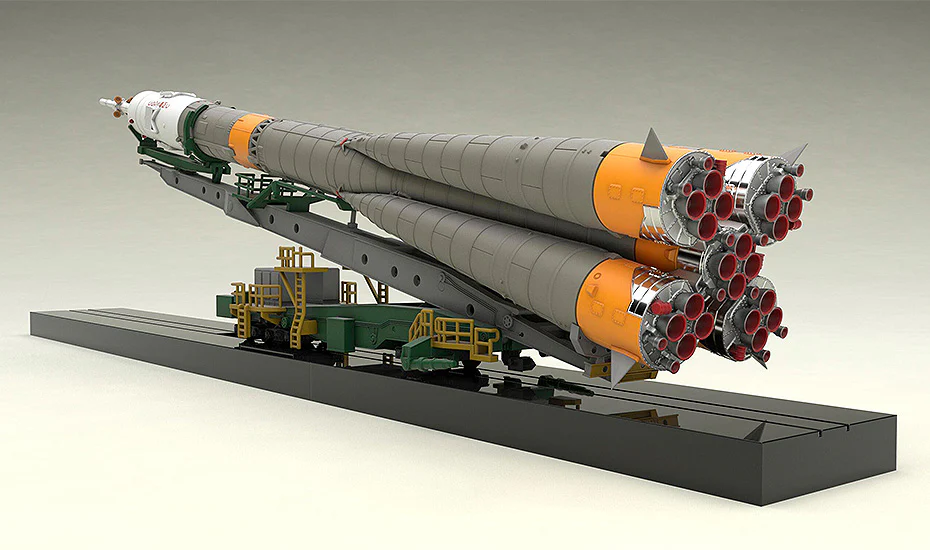 Soyuz Rocket & Transport Train MODEROID 1/150 Scale Model Kit (Reissue) - Image 4