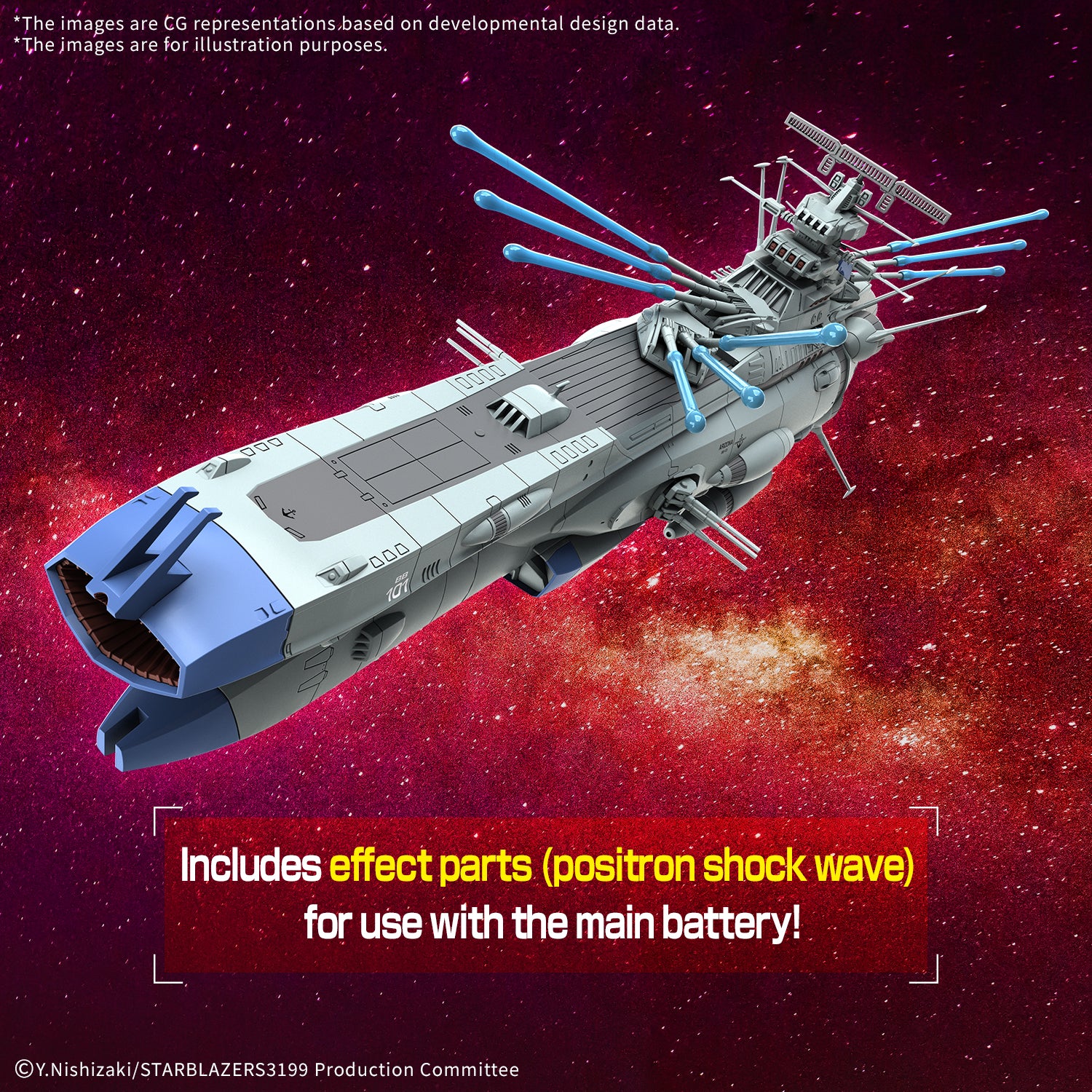 Be Forever Yamato REBEL 3199 BB-101 Arizona Class Space Battleship Arizona 1/1000 Scale Model Kit - Image 2