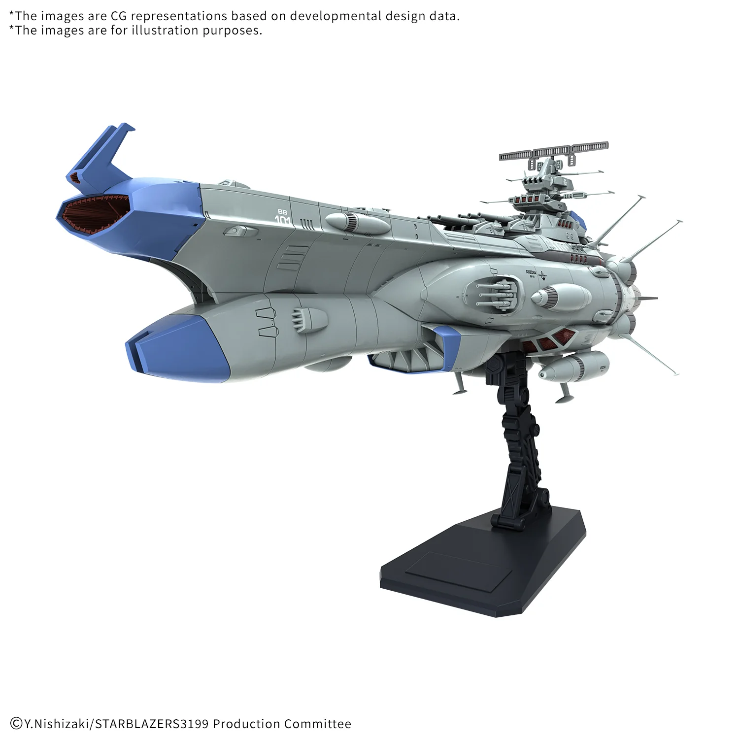 Be Forever Yamato REBEL 3199 BB-101 Arizona Class Space Battleship Arizona 1/1000 Scale Model Kit - Image 3