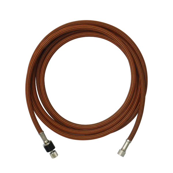 SPARMAX 2.5M BLACK & ORANGE BRAIDED HOSE 1/8”PS x 1/8”PS WITH SWIVEL JOINT - Image 2