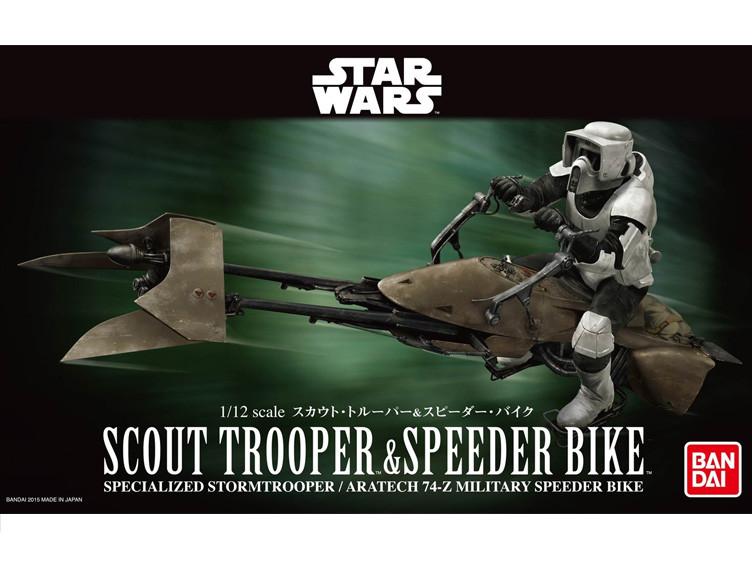 Star Wars Return of the Jedi Scout Trooper & Speeder Bike 1/12 Scale Model Kit - Image 2