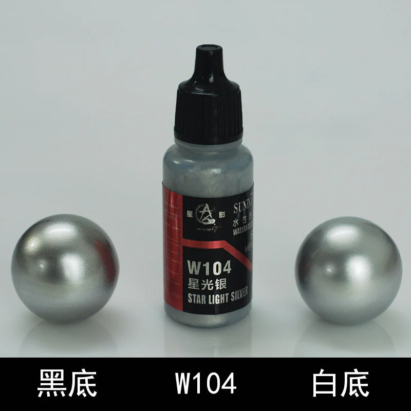 Sunin Acrylic Metal Color W104: Star Light Silver