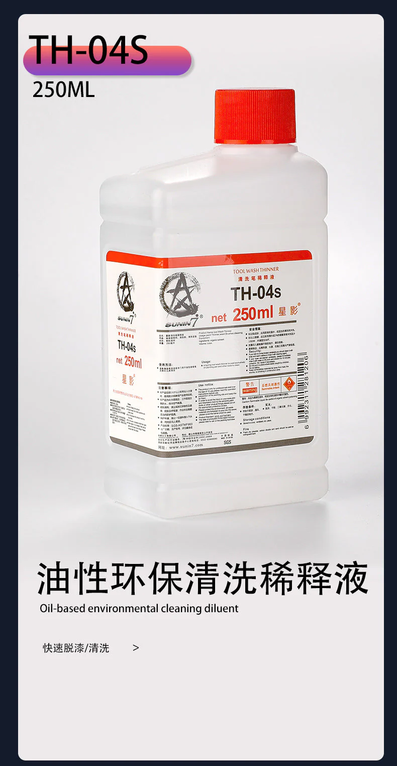 Sunin Thinner TH-04S Airbrush Cleaner (250ML) - Image 2