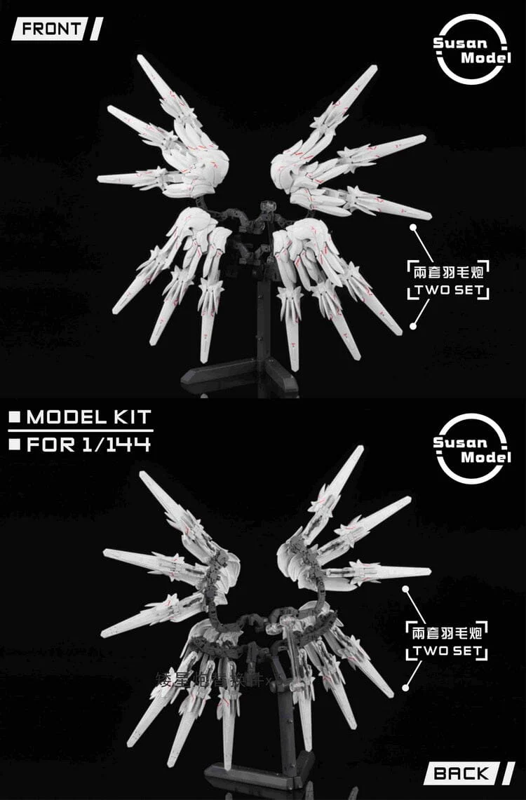 [SU016-A] Susan Models 1/144 RG Wing Gundam Snow White Wings and Cannons - Image 3