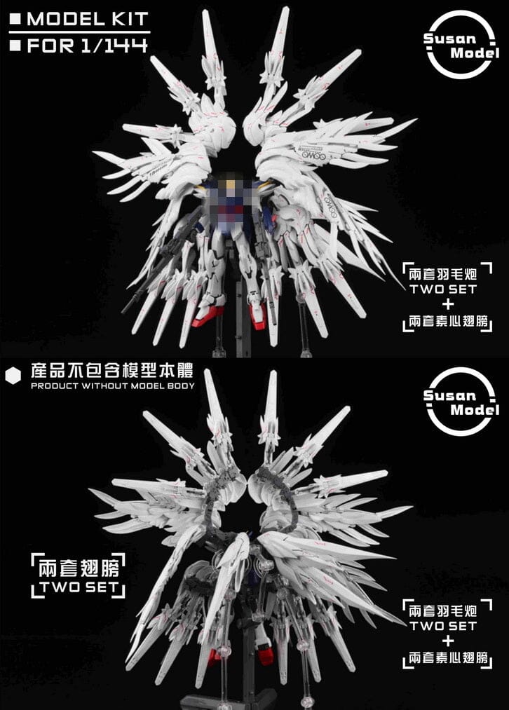 [SU016-A] Susan Models 1/144 RG Wing Gundam Snow White Wings and Cannons - Image 5
