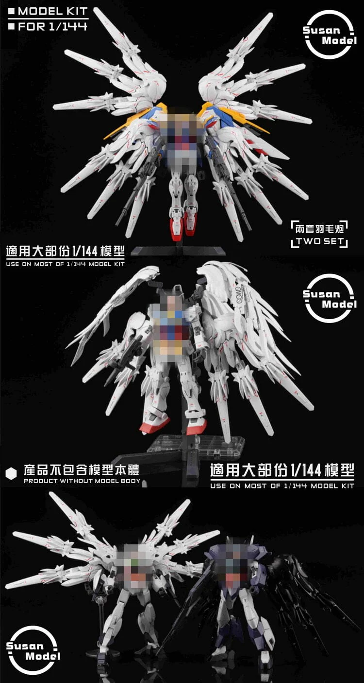 [SU016-A] Susan Models 1/144 RG Wing Gundam Snow White Wings and Cannons - Image 7
