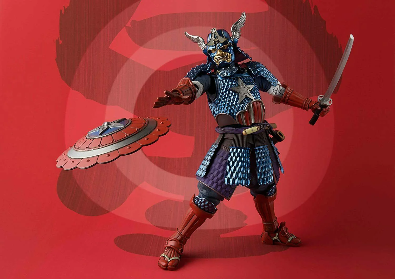 Tamashii Nations Meisho Manga Realization Samurai Captain America Action Figure - Image 3