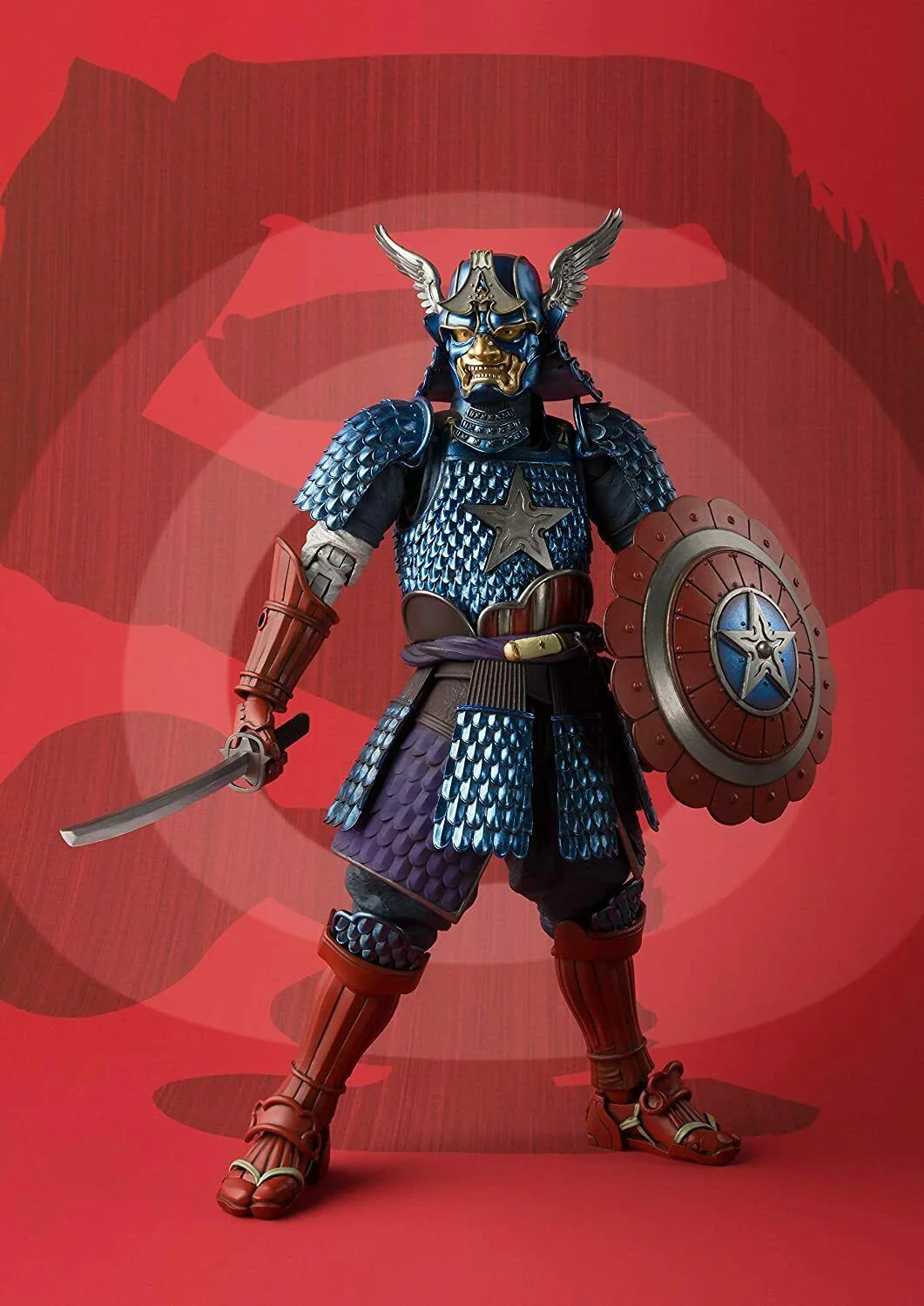 Tamashii Nations Meisho Manga Realization Samurai Captain America Action Figure - Image 4
