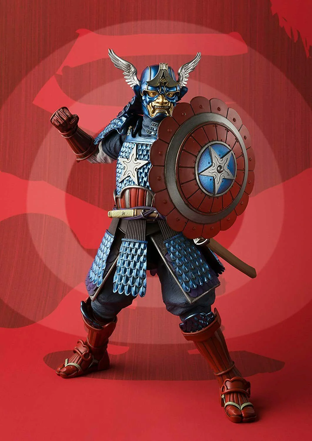 Tamashii Nations Meisho Manga Realization Samurai Captain America Action Figure - Image 5
