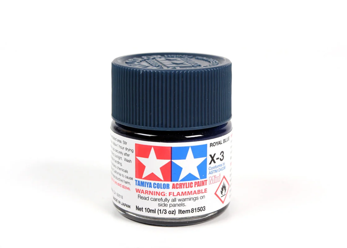 Tamiya Color Royal Blue Mini Acrylic Gloss Finish X-3