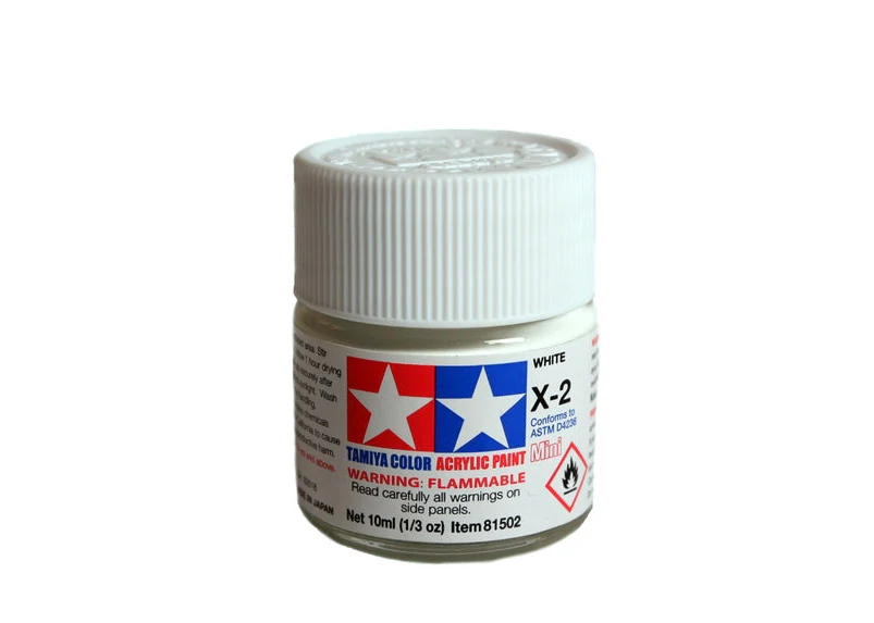 Tamiya Color White Mini Acrylic Gloss Finish X-2