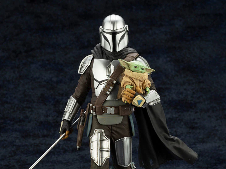 The Mandalorian ArtFX+ The Mandalorian & Grogu with Beskar Staff Statue