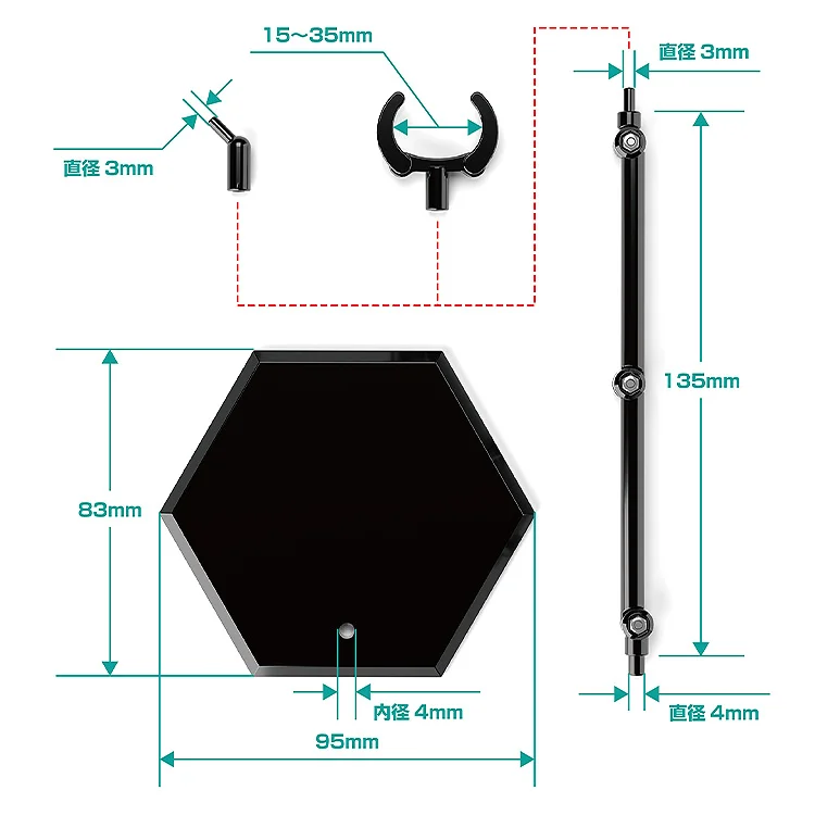 The Simple Stand (Hex Type) Three-Pack (Black) - Image 5