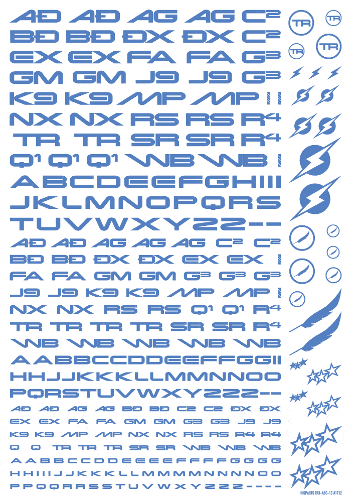 TR Decal 3 Alphabet Blue(1pc) - Image 2