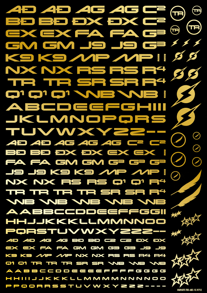 TR Decal 3 Alphabet Gold(1pc) - Image 2