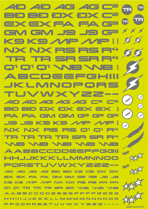 TR Decal 3 Alphabet Gray(1pc) - Image 3