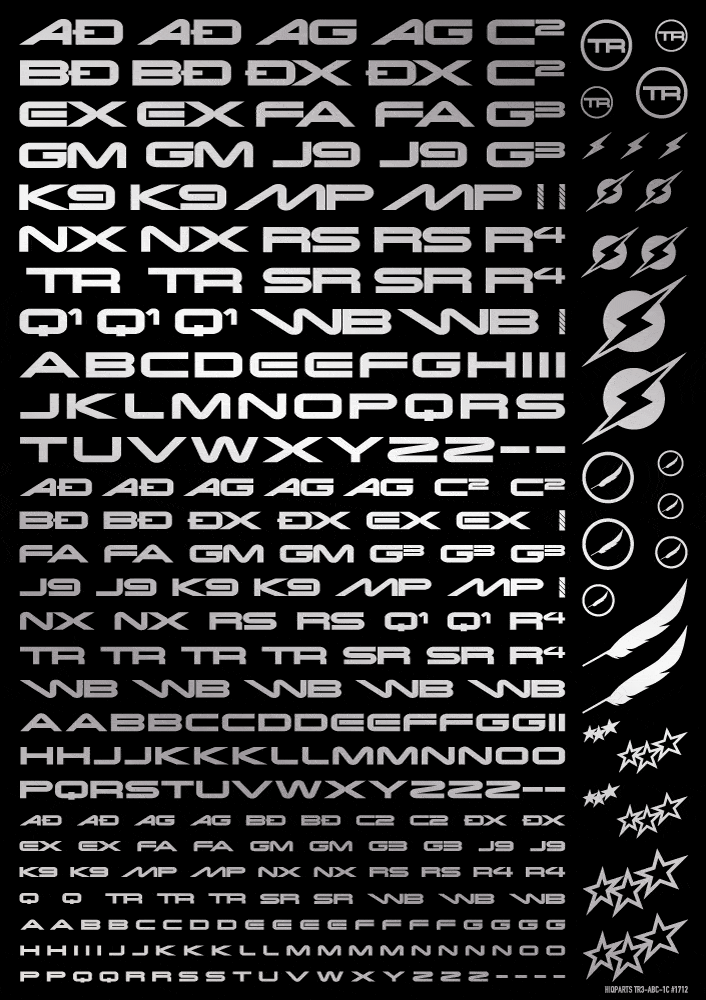 TR Decal 3 Alphabet Silver(1pc) - Image 2