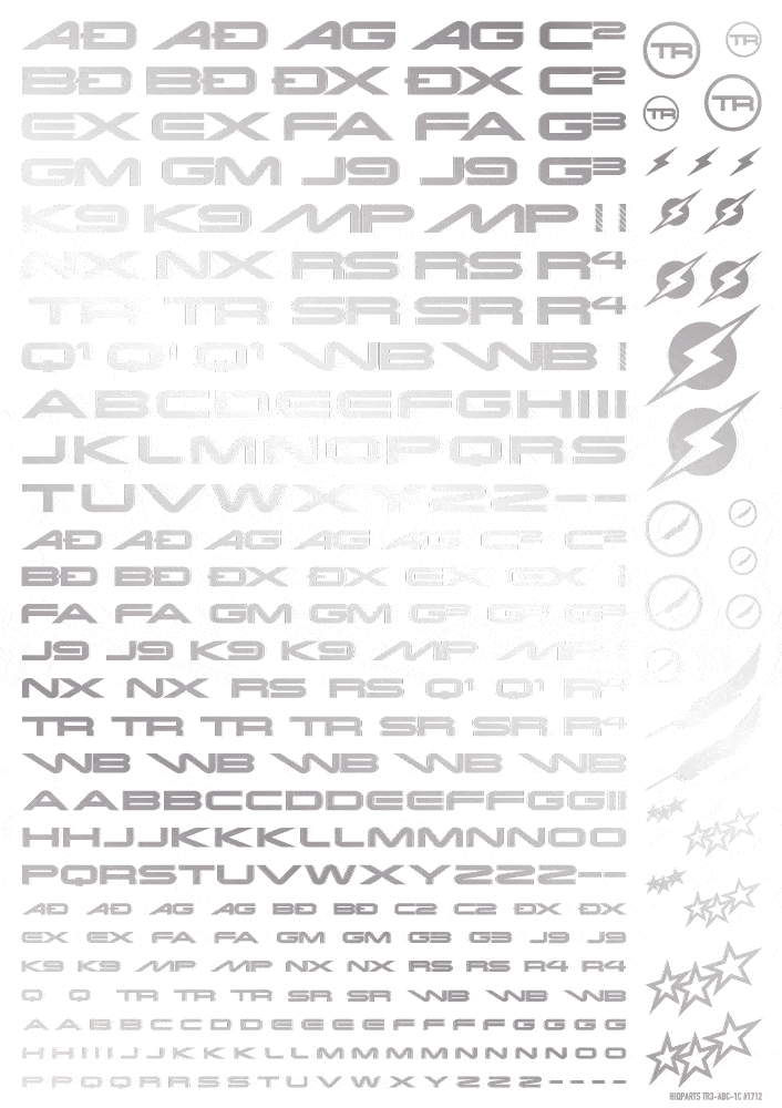 TR Decal 3 Alphabet Silver(1pc) - Image 3