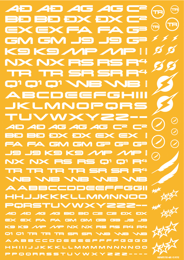 TR Decal 3 Alphabet White(1pc) - Image 2