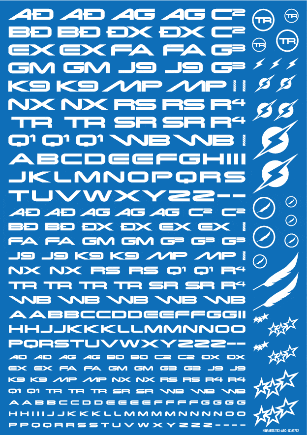 TR Decal 3 Alphabet White(1pc) - Image 3