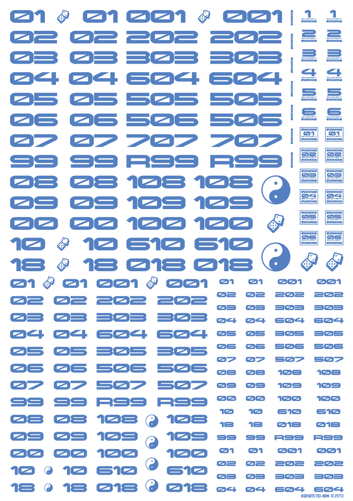 TR Decal 3 Number Blue(1pc) - Image 2