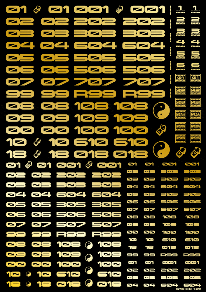 TR Decal 3 Number Gold(1pc) - Image 2