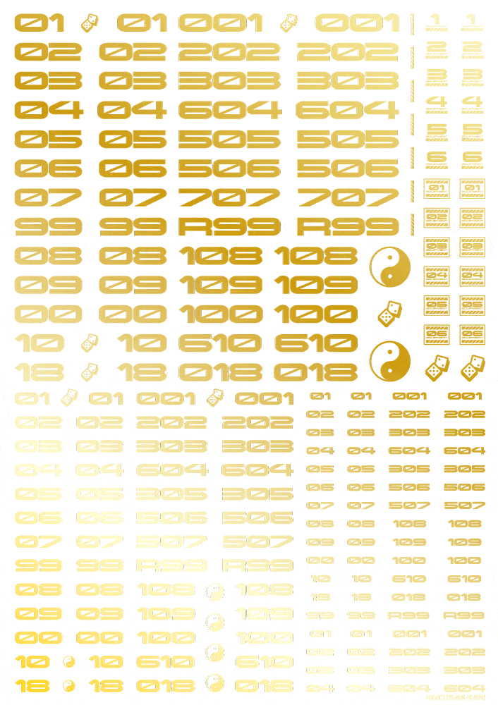 TR Decal 3 Number Gold(1pc) - Image 3