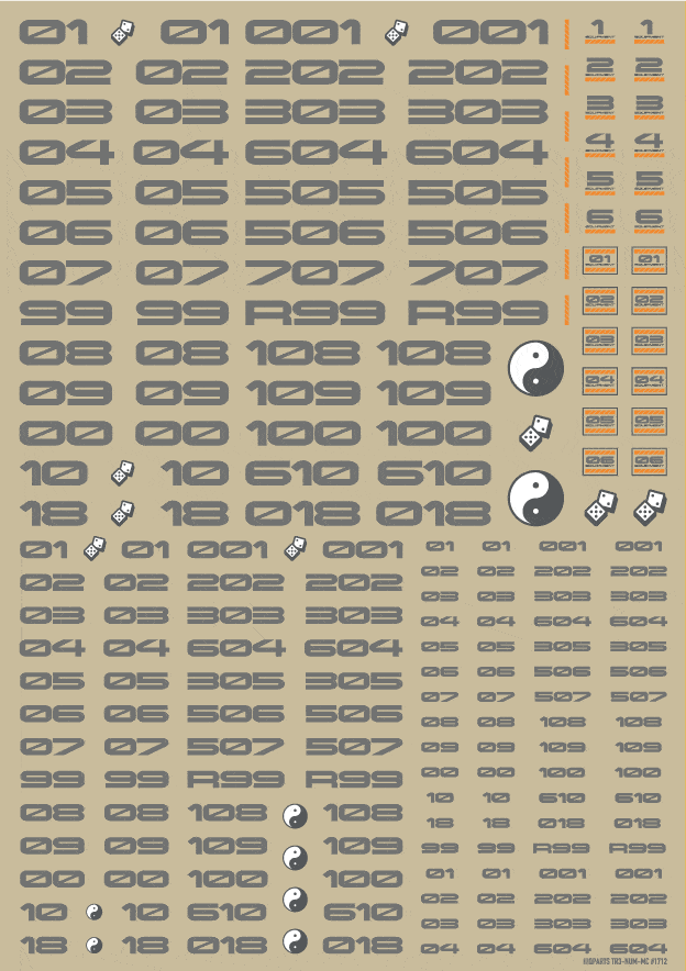 TR Decal 3 Number Gray(1pc) - Image 2