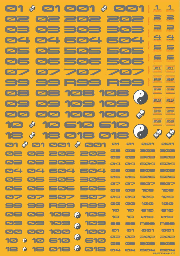 TR Decal 3 Number Gray(1pc) - Image 3