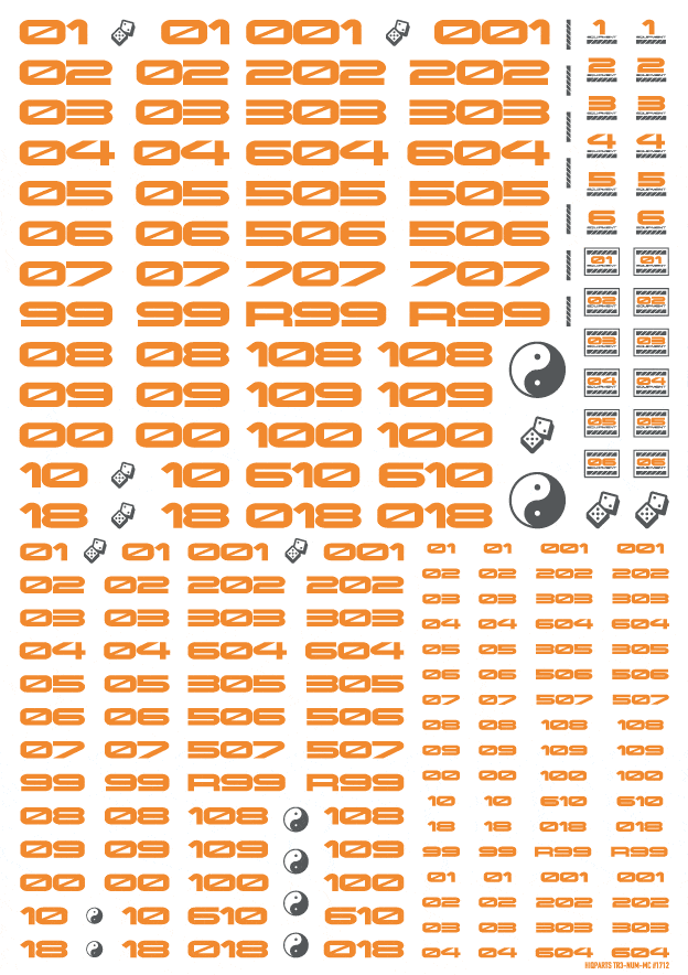 TR Decal 3 Number Orange(1pc) - Image 2