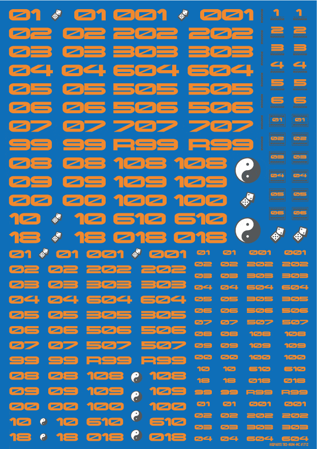 TR Decal 3 Number Orange(1pc) - Image 3