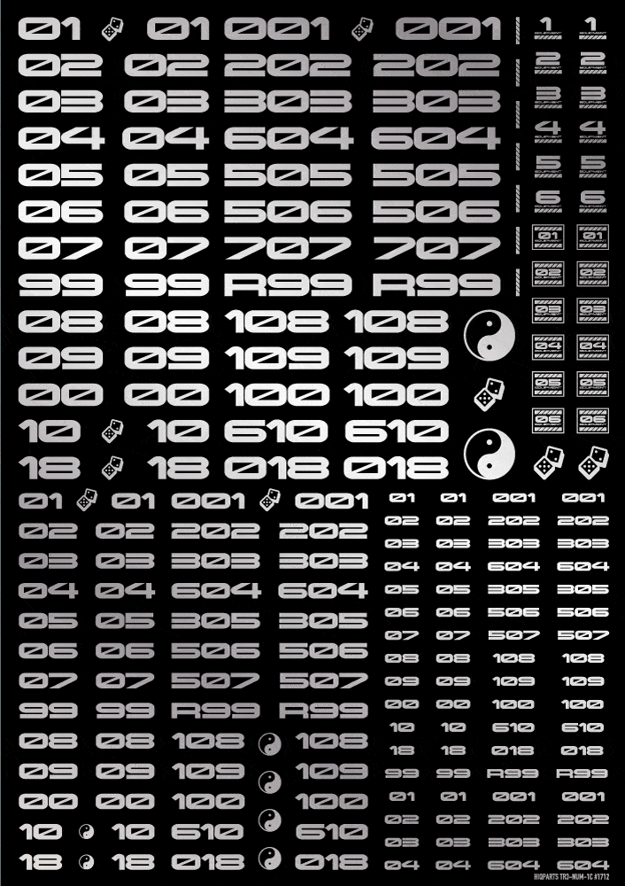 TR Decal 3 Number Silver(1pc) - Image 2