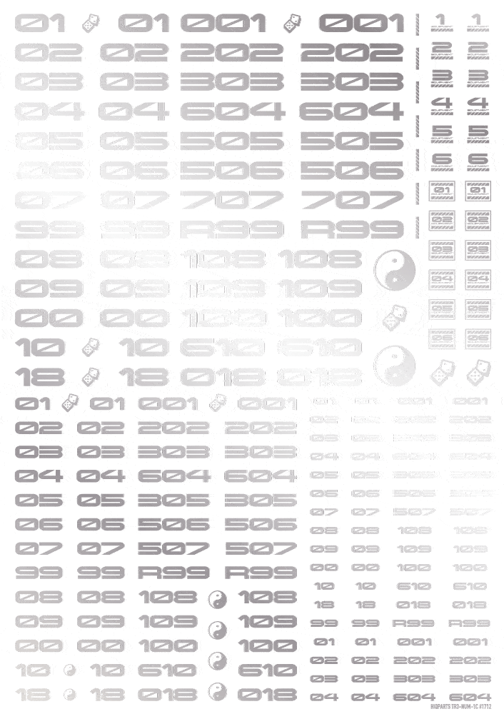 TR Decal 3 Number Silver(1pc) - Image 3