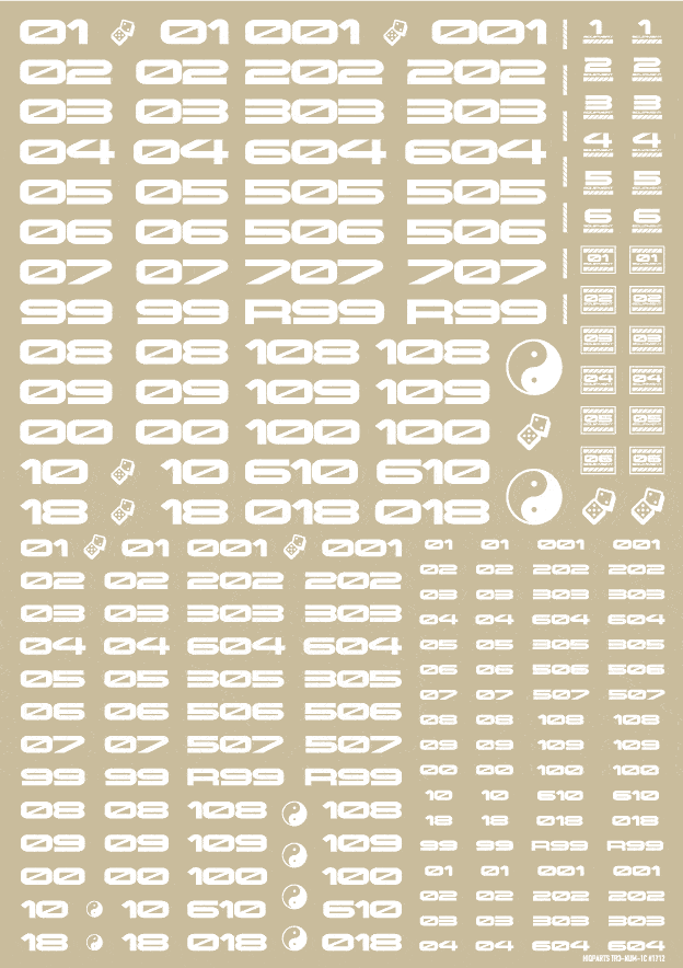 TR Decal 3 Number White(1pc) - Image 2