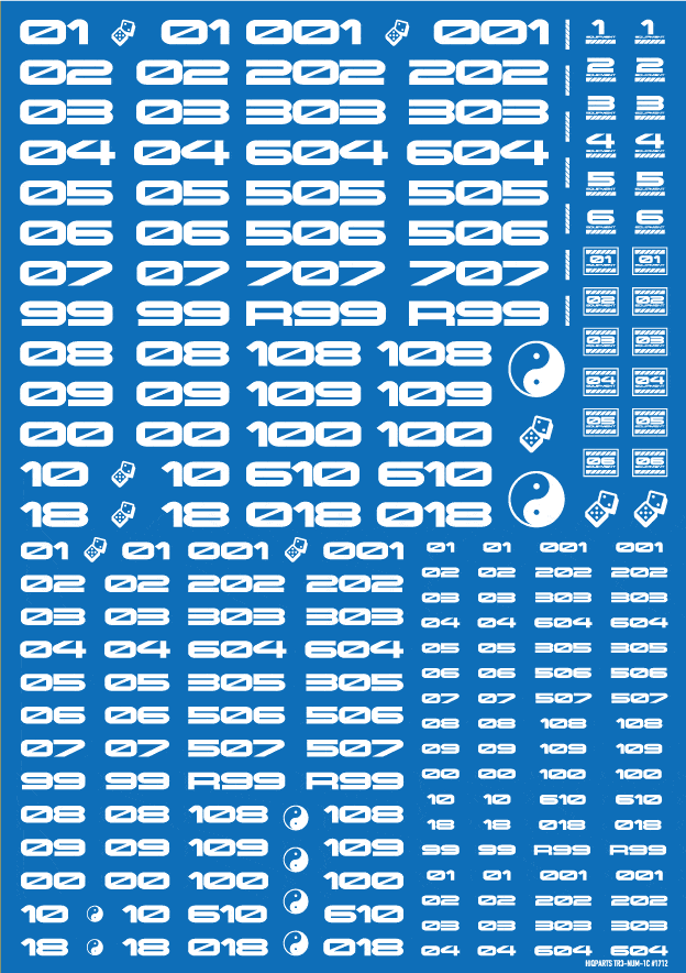 TR Decal 3 Number White(1pc) - Image 3