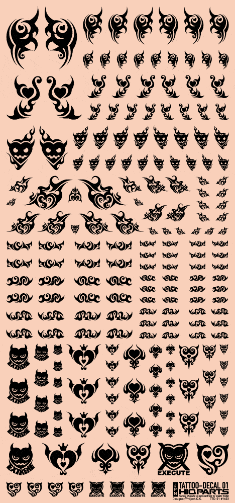 Tattoo Decal 01 "Heart" Black(1pc) - Image 2