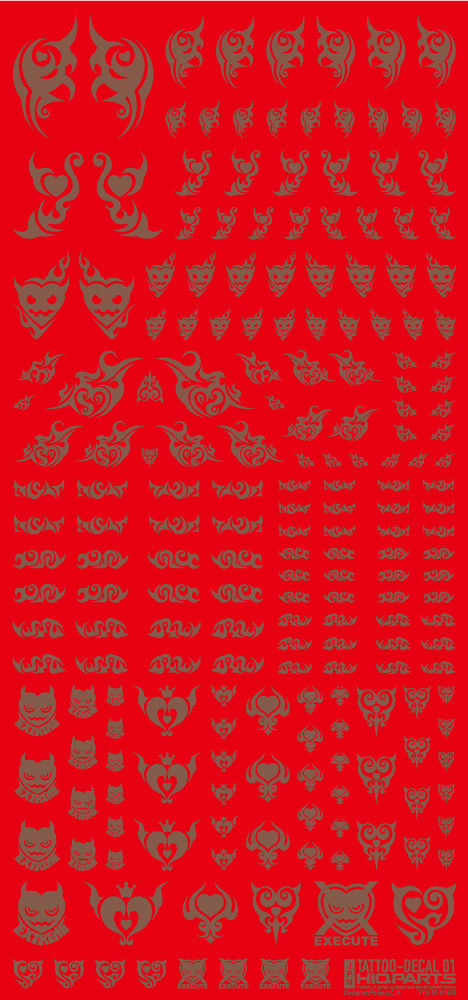 Tattoo Decal 01 "Heart" Clear Black(1pc) - Image 3