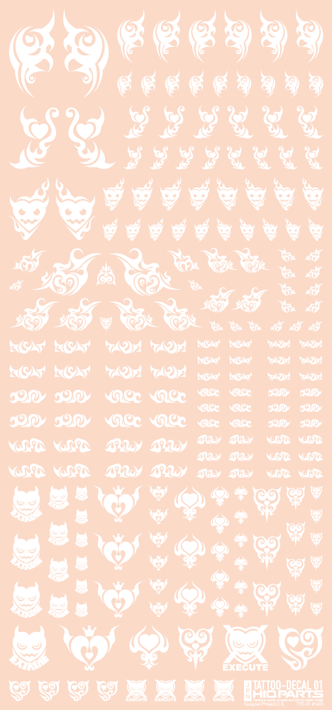 Tattoo Decal 01 "Heart" White(1pc) - Image 2