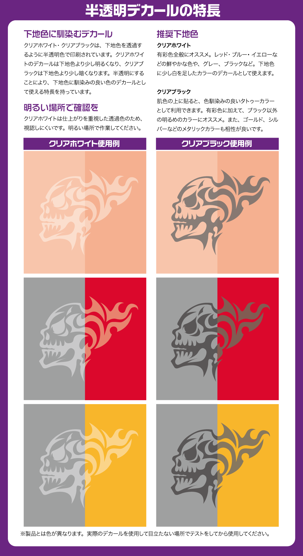 Tattoo Decal 02 "Skull" Black(1pc) - Image 5