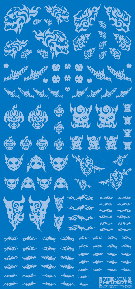 Tattoo Decal 02 "Skull" Clear White(1pc) - Image 3